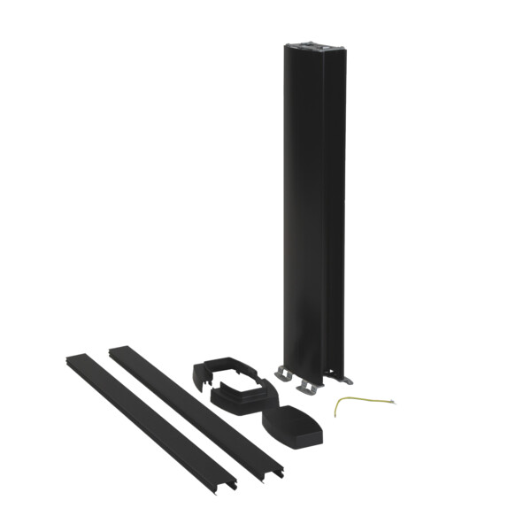 Colonnette 2 compartiments Legrand hauteur 0,68m avec corps alu et couvercle pvc noir - Legrand - 653025