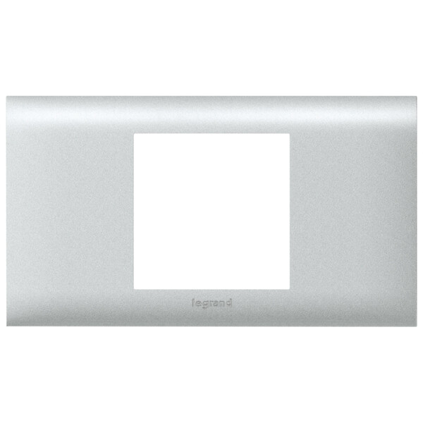 Support 2 modules Legrand Mosaic pour goulotte DLP monobloc couvercle 65mm aluminium - Legrand - 011202
