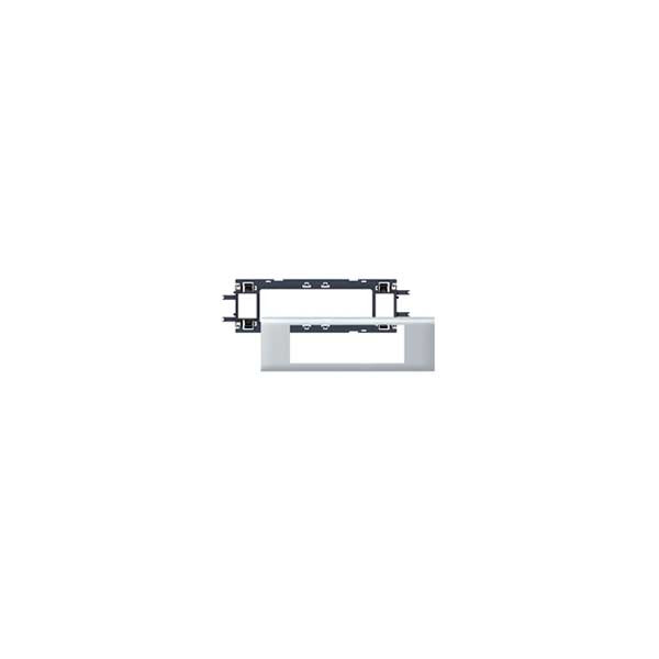 Support 6 modules Legrand Mosaic pour goulotte DLP monobloc couvercle 65mm aluminium - Legrand - 011206