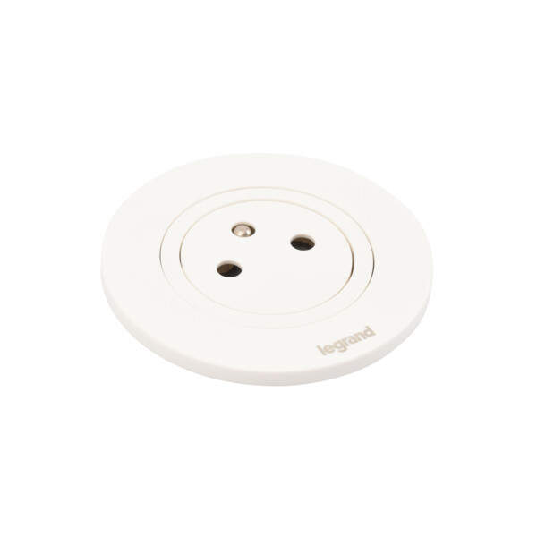 Prise pour bureau Legrand Incara Disq60 surface avec cordon 2m équipé d'une fiche 2P+T blanc - Legrand - 654720