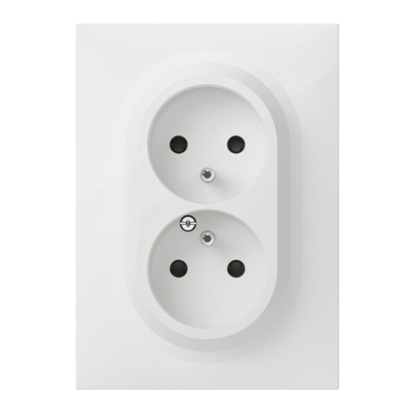Double prise de courant 2P+T blanc Legrand Dooxie 16A compacte monobloc easyréno avec plaque - Legrand - 600321