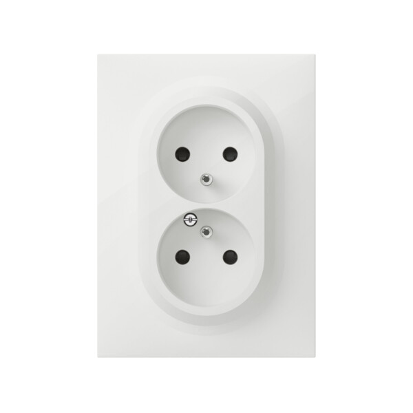 Double prise de courant 2P+T blanc Legrand Dooxie 16A compacte monobloc easyréno avec plaque - Legrand - 600721