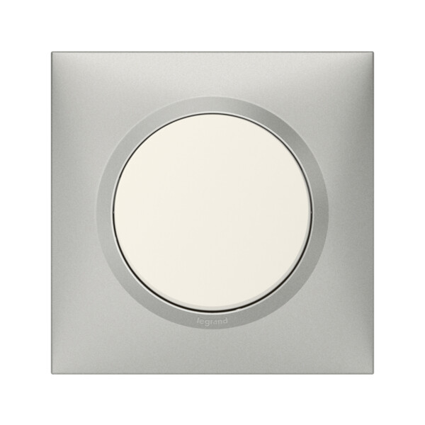 Plaque carrée effet aluminium Legrand Dooxie 1 poste - Legrand - 600851