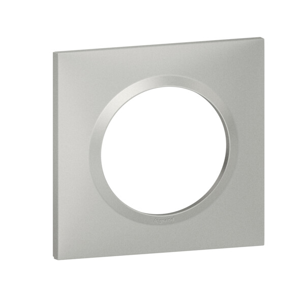 Plaque carrée effet aluminium Legrand Dooxie 1 poste - Legrand - 600851