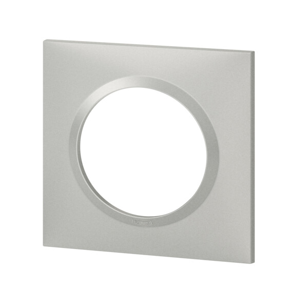 Plaque carrée effet aluminium Legrand Dooxie 1 poste - Legrand - 600851