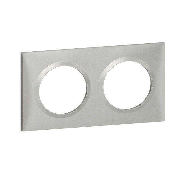 Plaque carrée effet aluminium Legrand Dooxie 2 postes - Legrand - 600852