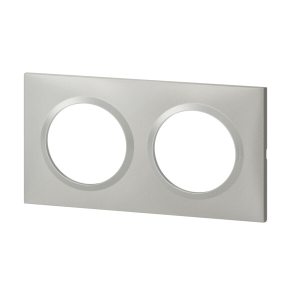 Plaque carrée effet aluminium Legrand Dooxie 2 postes - Legrand - 600852