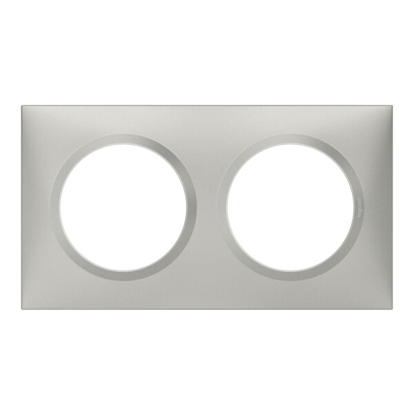 Plaque carrée effet aluminium Legrand Dooxie 2 postes - Legrand - 600852