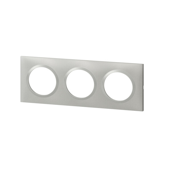 Plaque carrée effet aluminium Legrand Dooxie 3 postes - Legrand - 600853