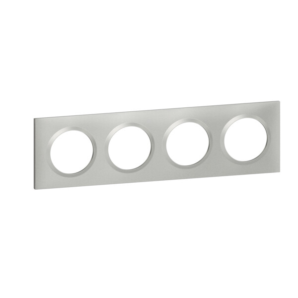 Plaque carrée effet aluminium Legrand Dooxie 4 postes - Legrand - 600854