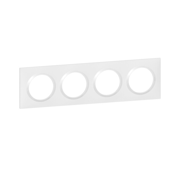 Plaque carrée blanche Legrand Dooxie 4 postes - Legrand - 600804