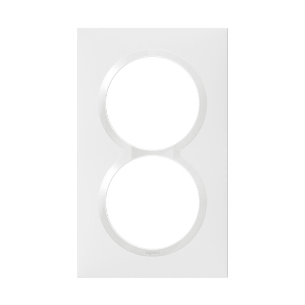 Plaque carrée finition blanc Legrand Dooxie 2 postes avec entraxe 57mm - Legrand - 600807