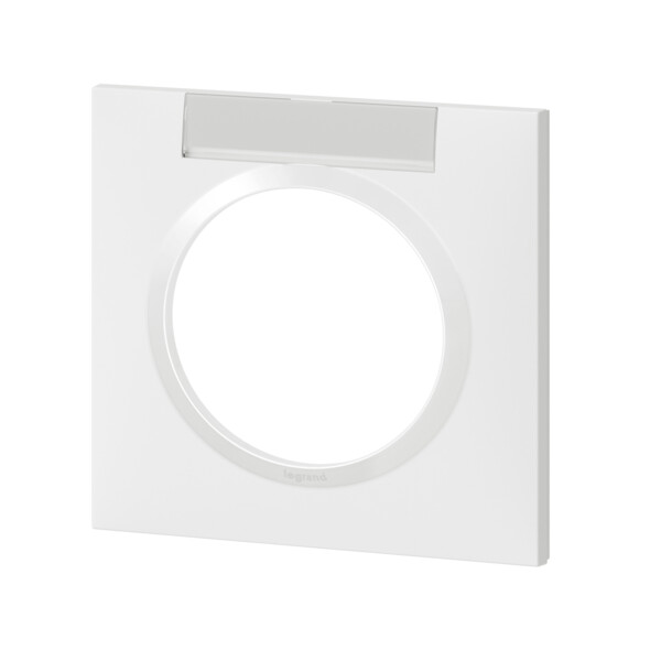 Plaque Legrand Dooxie carrée 1 poste finition blanc avec porte-étiquette - Legrand - 600942