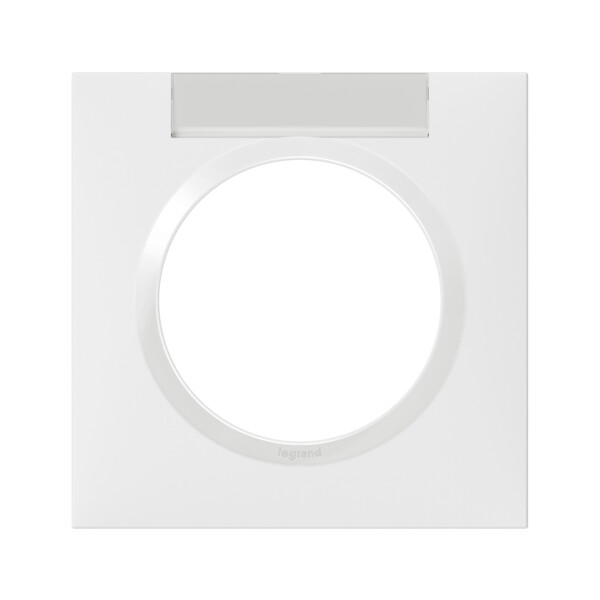 Plaque Legrand Dooxie carrée 1 poste finition blanc avec porte-étiquette - Legrand - 600942