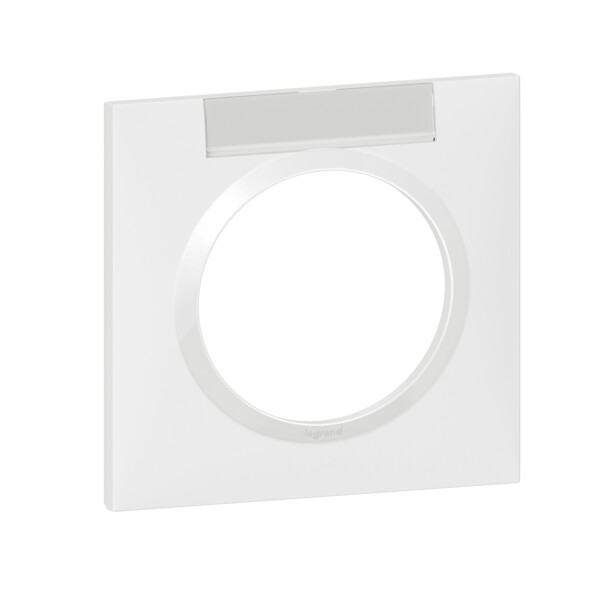 Plaque Legrand Dooxie carrée 1 poste finition blanc avec porte-étiquette - Legrand - 600942