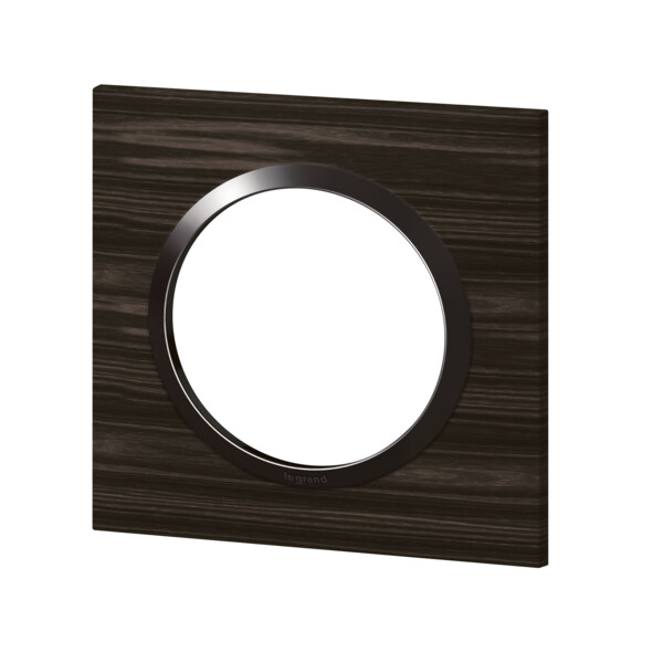 Plaque carrée effet bois ébène Legrand Dooxie 1 poste - Legrand - 600881