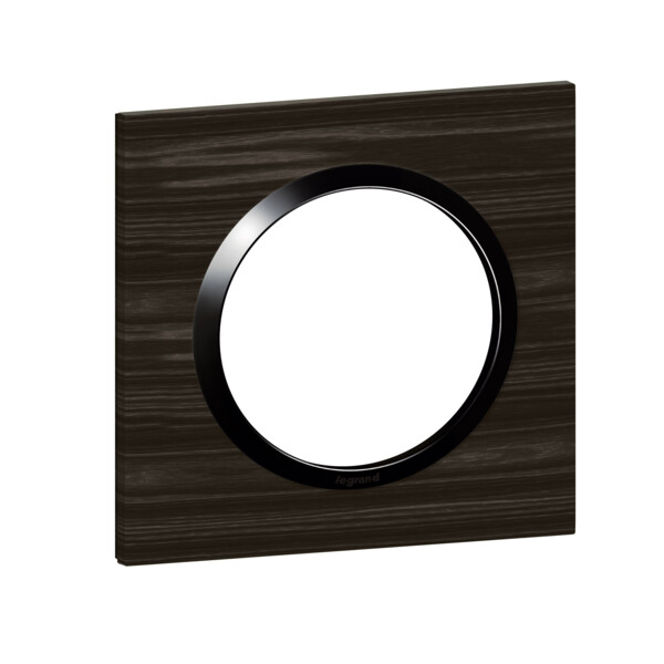 Plaque carrée effet bois ébène Legrand Dooxie 1 poste - Legrand - 600881