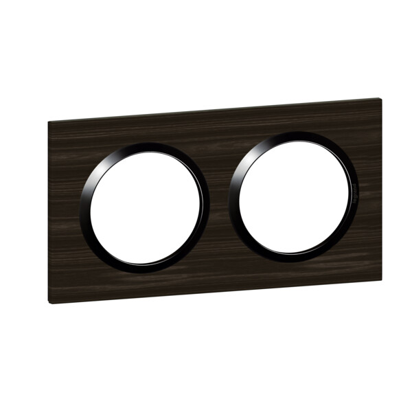 Plaque carrée effet bois ébène Legrand Dooxie 2 postes - Legrand - 600882
