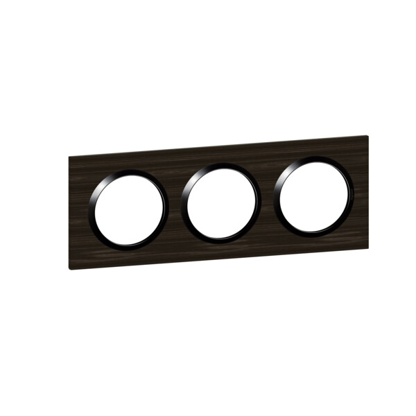 Plaque carrée effet bois ébène Legrand Dooxie 3 postes - Legrand - 600883