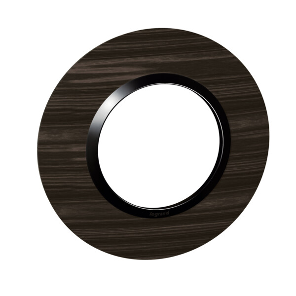 Plaque ronde effet bois ébène Legrand Dooxie 1 poste - Legrand - 600979
