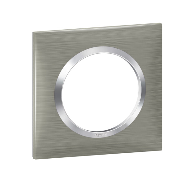 Plaque carrée effet inox brossé Legrand Dooxie 1 poste - Legrand - 600871