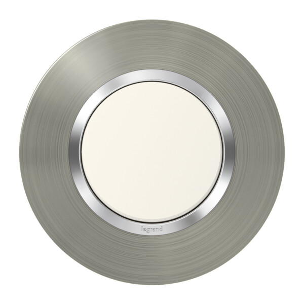 Plaque ronde effet inox brossé Legrand Dooxie 1 poste - Legrand - 600978
