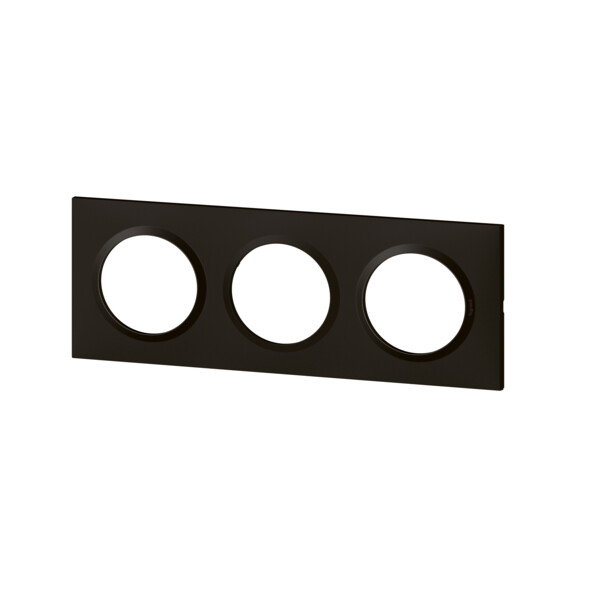Plaque carrée noir velours Legrand Dooxie 3 postes - Legrand - 600863