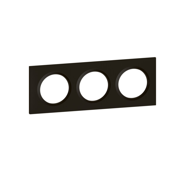 Plaque carrée noir velours Legrand Dooxie 3 postes - Legrand - 600863