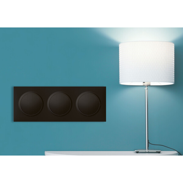 Plaque carrée noir velours Legrand Dooxie 3 postes - Legrand - 600863