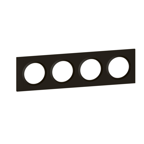 Plaque carrée noir velours Legrand Dooxie 4 postes - Legrand - 600864