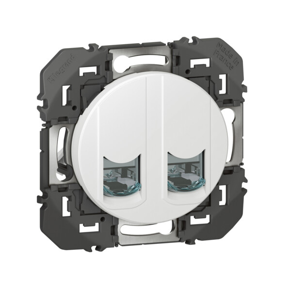Double prise RJ45 blanc Legrand Dooxie cat6 STP - Legrand - 600378