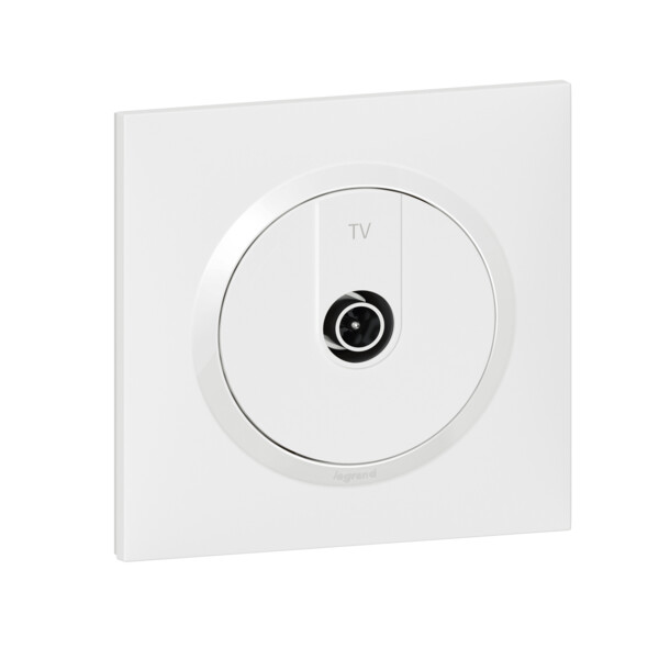 Prise Télévision Legrand Dooxie étoile blindée livrée avec plaque carrée blanche et griffes - Legrand - 600751