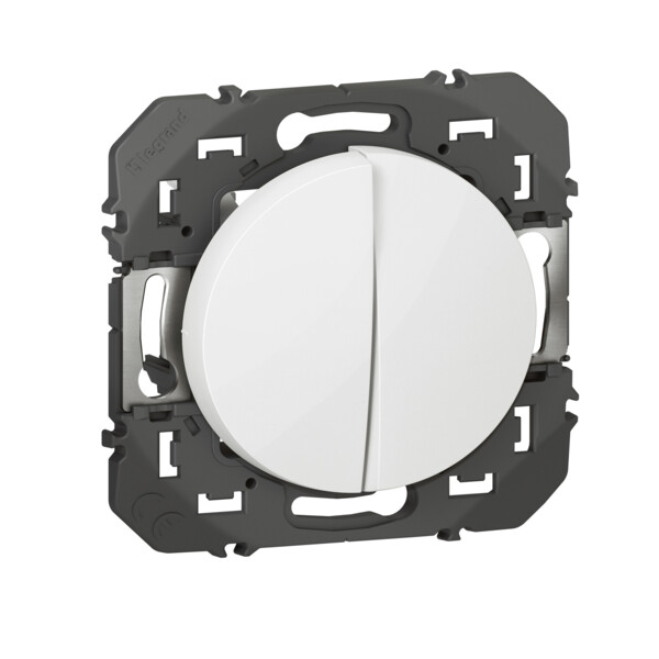 Double interrupteur ou va-et-vient blanc Legrand Dooxie 10AX 250V - Legrand - 600002