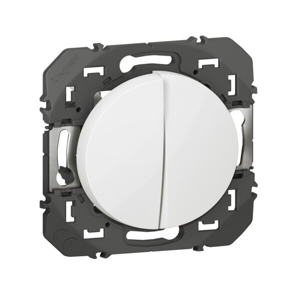 Poussoir double blanc Legrand Dooxie 6A 250V - Legrand - 600008