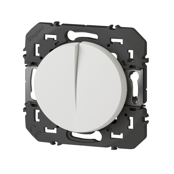 Poussoir double blanc Legrand Dooxie 6A 250V - Legrand - 600008