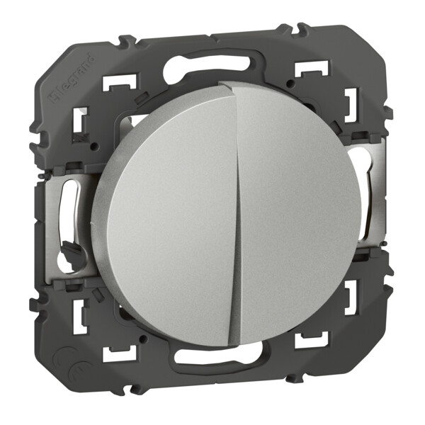 Double interrupteur ou va-et-vient aluminium Legrand Dooxie 10AX 250V - Legrand - 600102