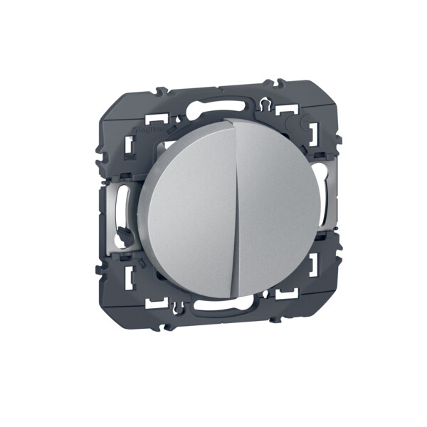 Interrupteur, va-et-vient et poussoir aluminium Legrand Dooxie transformeur 5 fonctions en1 bouton - Legrand - 600131