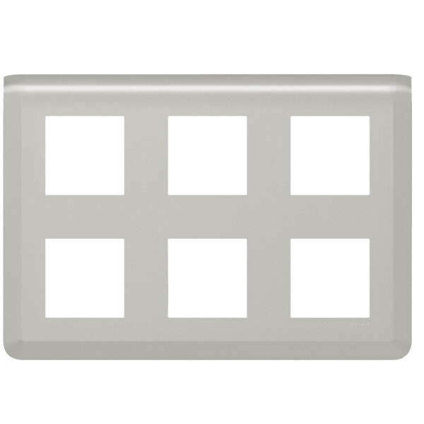 Plaque de finition Mosaic pour 2x3x2 modules alu - Legrand - 079332L