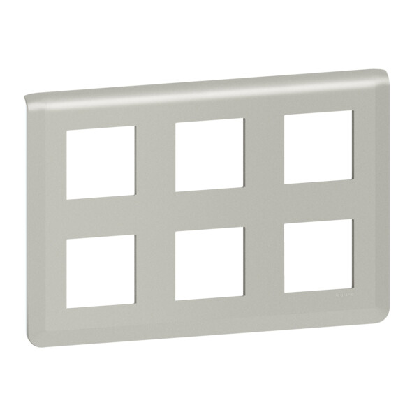 Plaque de finition Mosaic pour 2x3x2 modules alu - Legrand - 079332L