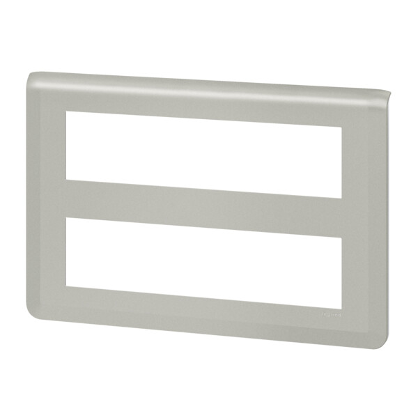 Plaque de finition Mosaic pour 2x8 modules alu - Legrand - 079337L