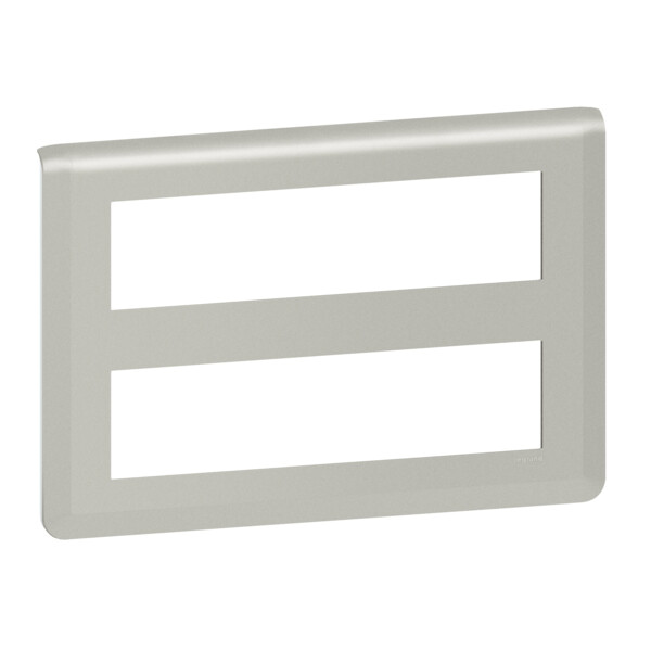 Plaque de finition Mosaic pour 2x8 modules alu - Legrand - 079337L