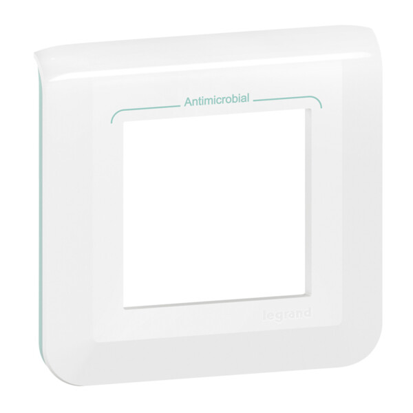 Plaque de finition Mosaic pour 2 modules blanc antimicrobien - Legrand - 078722L
