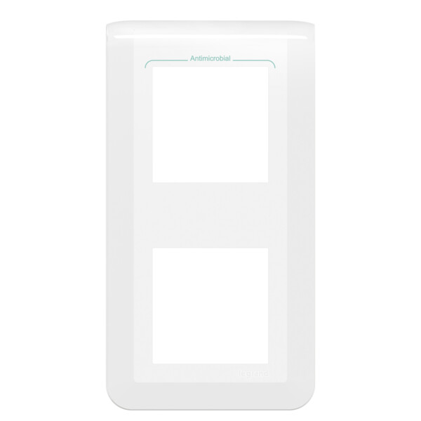 Plaque de finition verticale Mosaic pour 2x2 modules blanc antimicrobien - Legrand - 078723L