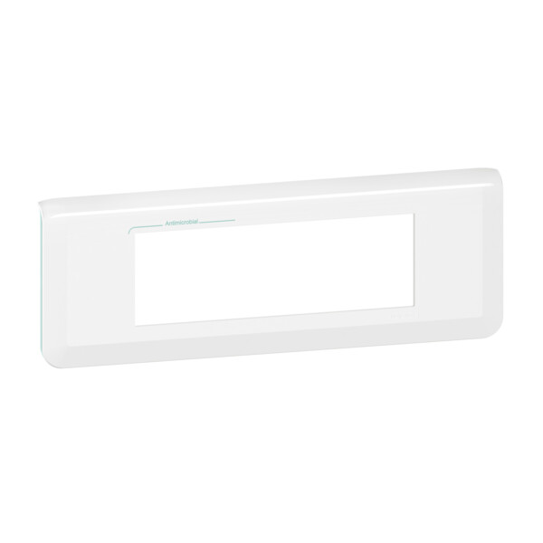 Plaque de finition horizontale Mosaic pour 6 modules blanc antimicrobien - Legrand - 078726L
