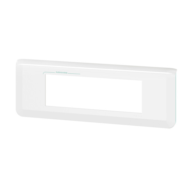 Plaque de finition horizontale Mosaic pour 6 modules blanc antimicrobien - Legrand - 078726L