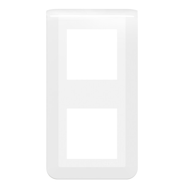 Plaque de finition verticale 2x2 modules blanc NF Mosaic - Legrand - 277822L