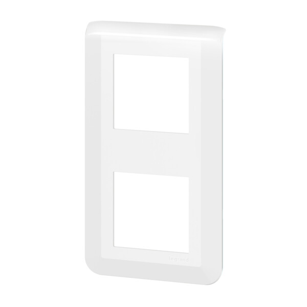 Plaque de finition verticale 2x2 modules blanc NF Mosaic - Legrand - 277822L