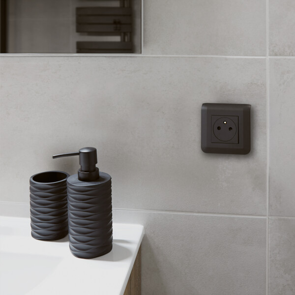 Plaque de finition Mosaic pour 2 modules noir mat - Legrand - 079042L