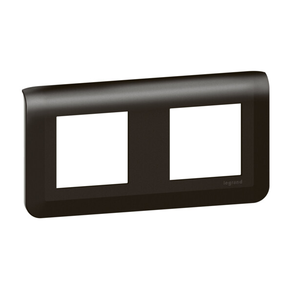 Plaque de finition horizontale Mosaic pour 2x2 modules noir mat - Legrand - 079044L