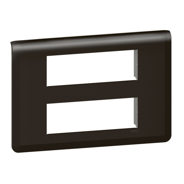Plaque de finition Mosaic pour 2x6 modules noir mat - Legrand - 079076L